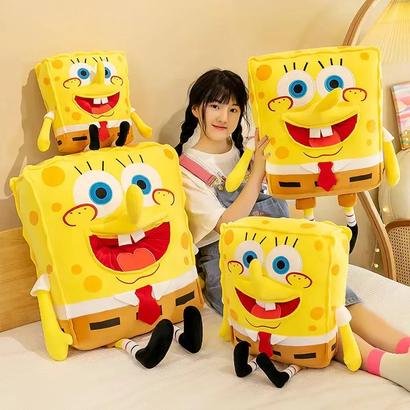 45-80CM Bob l'éponge SquarePants Patrick Star poupée Anime dessin animé en peluche jouet doux mignon peluche Collection cadeau d'anniversaire pour enfants