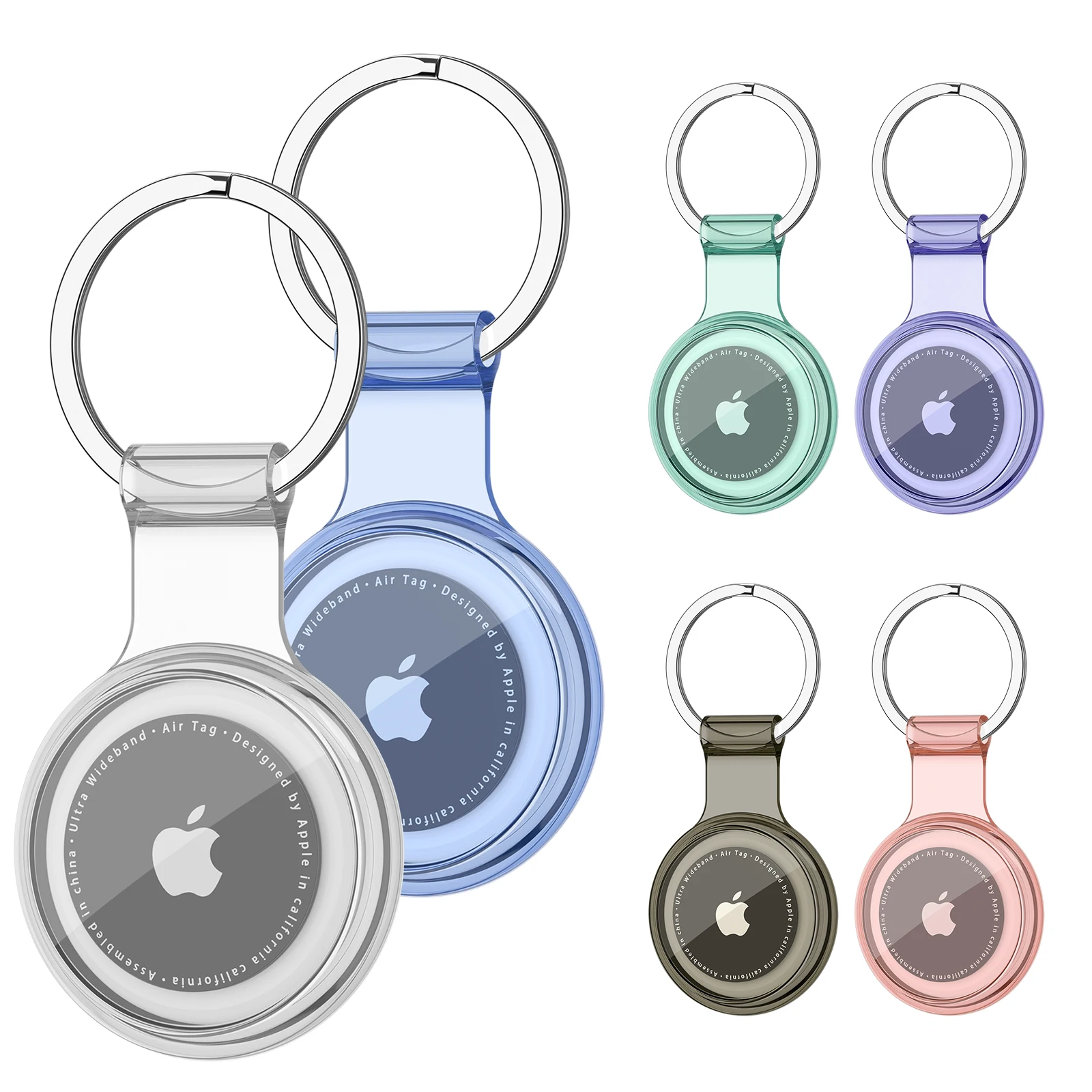 TPU Case for Apple Airtag Air Tag Waterproof Anti-lost Keychain Holder Dog Cat Pet Collar Keys Tracker Protective Full Cover