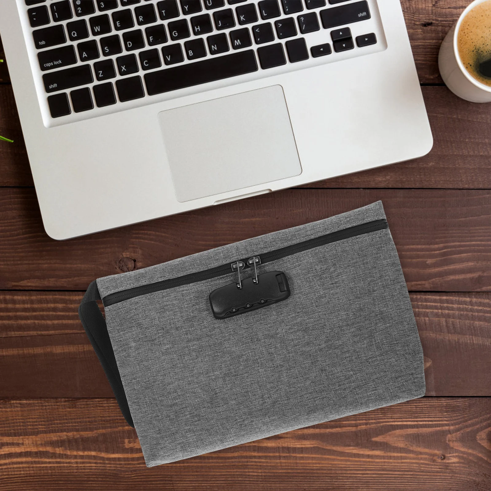 

Portable Combination Lock Storage Bag Rose Pink High Security Waterproof Large Capacity Organizer for Documents Jewelry Business