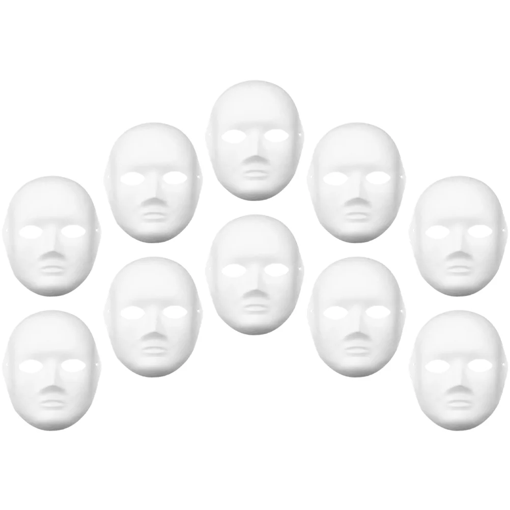 

10pcs Paper Masks DIY Paintable Mask White Plain Mask Costume Mask Masquerade Party Props blank mask masquerade mask white