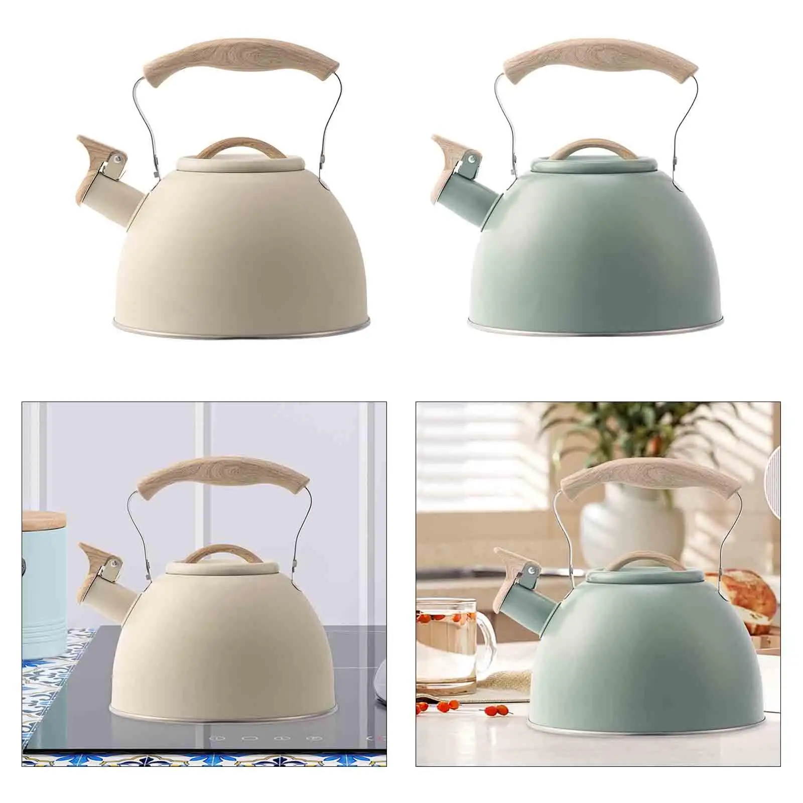 Whistling Tea Kettle Universal for All Stovetop with Ergonomic Handle Teakettles for Kitchen Outdoor Home Camping Apartment