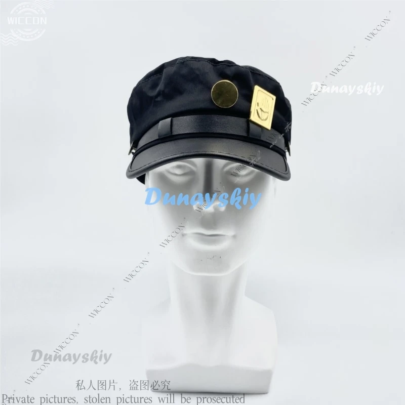 Kujo Jotaro Anime Cosplay cappotto copricapo cappello nero e oro Jojo Halloween Party Coat Adventure Man Jacket berretto da Jo Daily Outfit