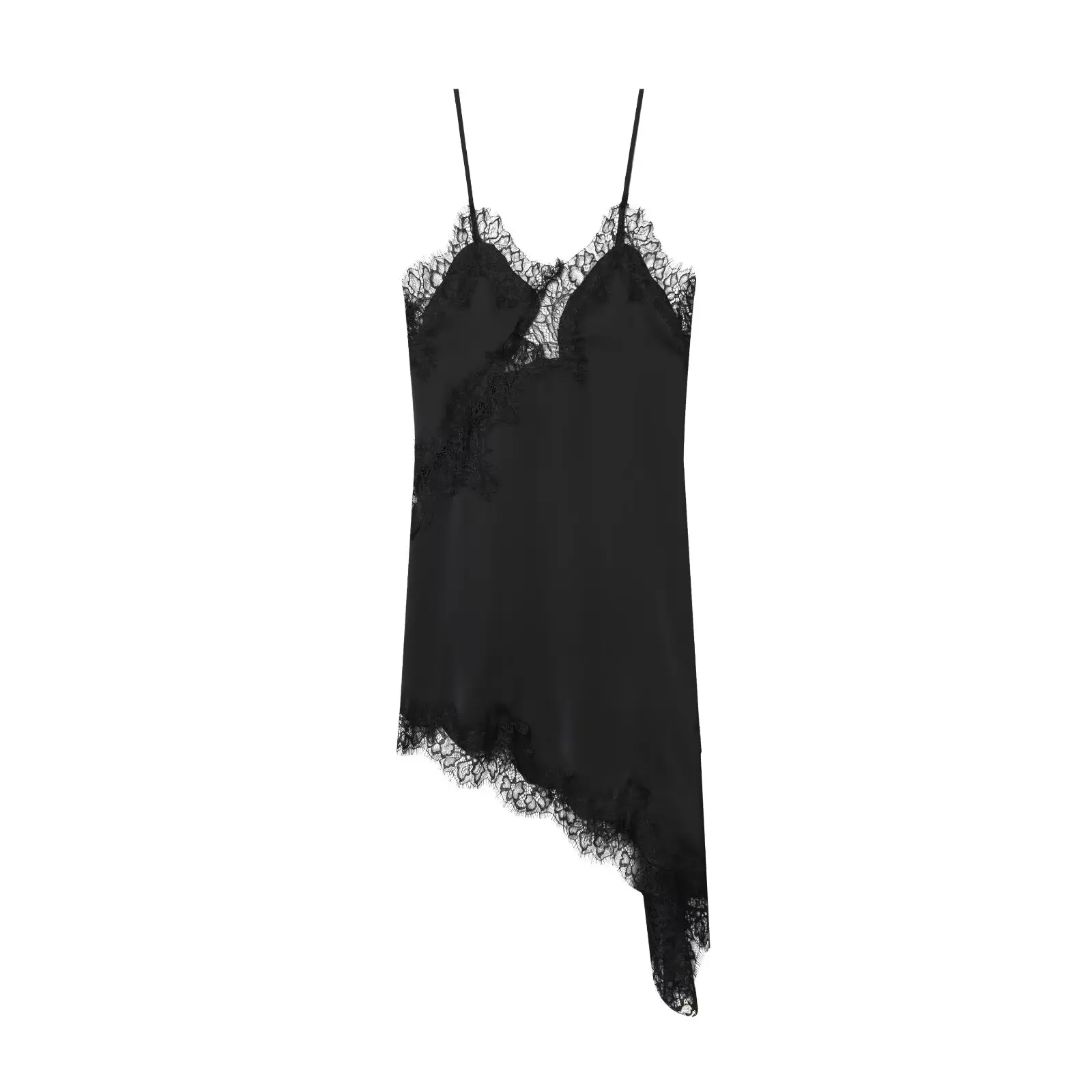 エレガントなレーストリムホルタードレス JNLEAOG 秋の新スタイルの女性のファッションデザイン多用途薄いポリエステル繊維ノースリーブ V ネックドレス