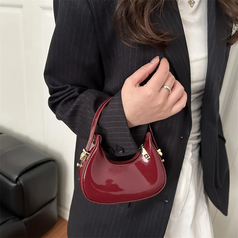 

Сумка с верхней ручкой во французском стиле, новая женская сумка в форме полумесяца, роскошный дизайнерский кошелек, элегантная маленькая шикарная женская сумка