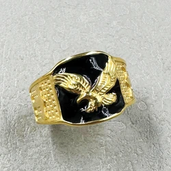 Hip hop punk Domineering 316L stainless steel Metal Eagle Men's Ring Punk Style Enamel Animal Male Rings Jewelry Hand