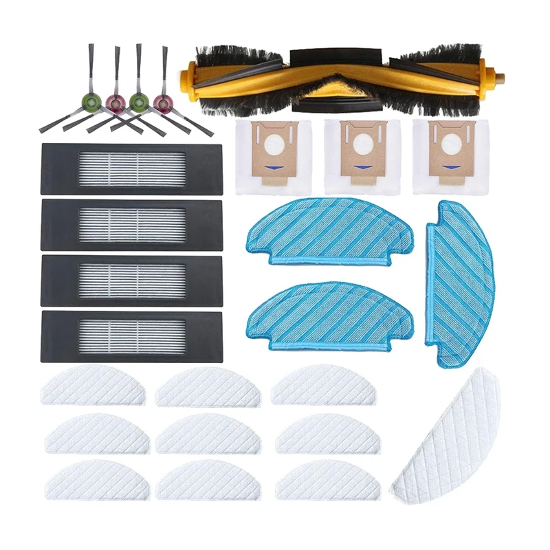 Kit de filtros de bolsa de polvo de cepillo de piezas de repuesto para Ecovacs Deebot OZMO T8,T8 AIVI, accesorios de Robot aspirador