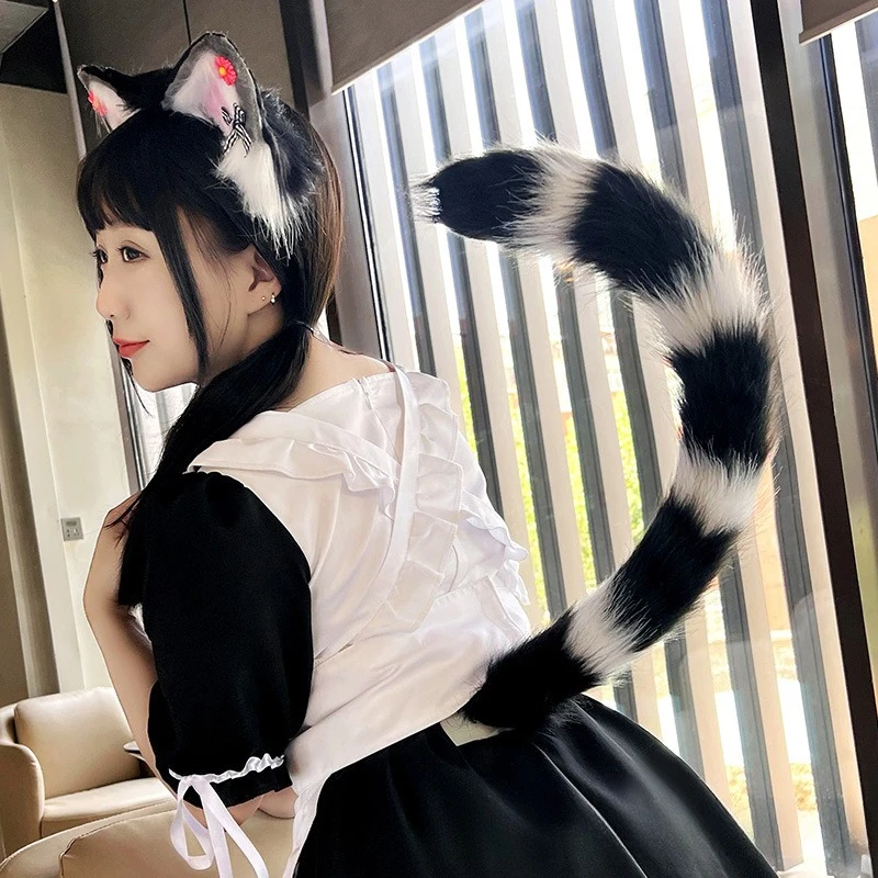 Fluffy Cat Tail Furry Animal Tail Handmade Plush Realistic Tails Kawaii JK Lolita Anime Cosplay Costume Props Accessories 2