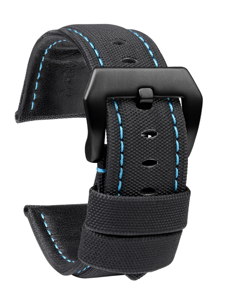 22 مللي متر 24 مللي متر 26 مللي متر النايلون الملمس الجلود حزام الساعات لبانيراي PAM01661 441 مارينا حزام ساعة اليد الأسود الأزرق خط ساعة اكسسوارات #2