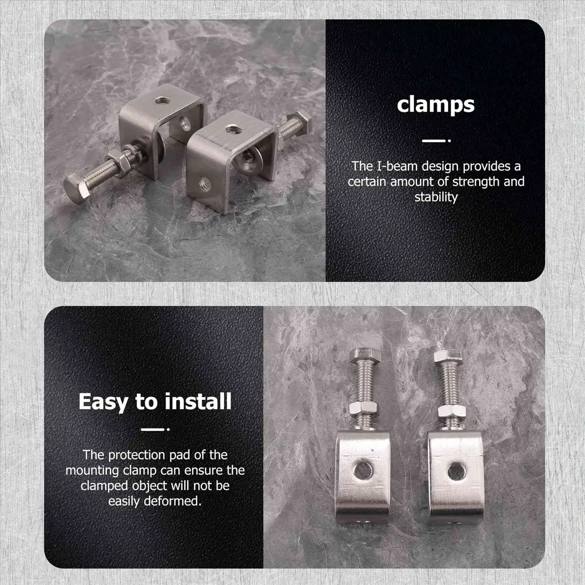 A57X NEW 6Pcs C Clamps,U Clamps for Metal Working, Small Desk Clamp with Stable Wide Jaw Opening & Protective Pads/I-Beam Design