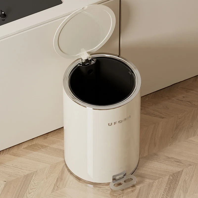 Light luxury pedal trash can with lid, large capacity, suitable for kitchen, living room, bathroom, and toilet