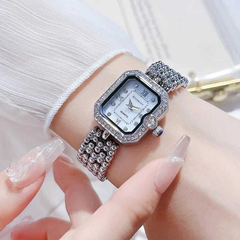 Reloj de lujo elegante a la moda resistente al agua para mujer, reloj de cuarzo rectangular retro para estudiantes, nuevo regalo de cumpleaños