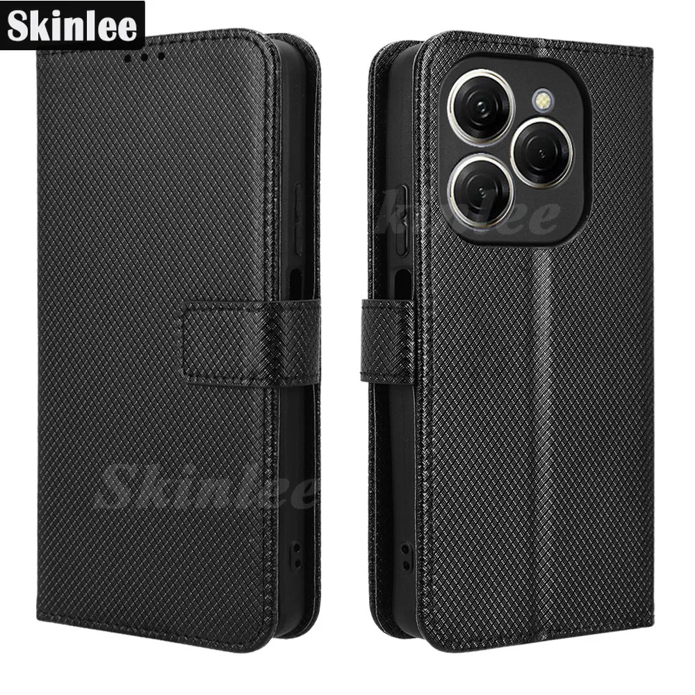 

Skinlee Flip Leather Case For Tecno Spark 20 Pro 4G Solid Color Wallet Magnetic Stand Cover Funda For Tecno Spark 20C Shell