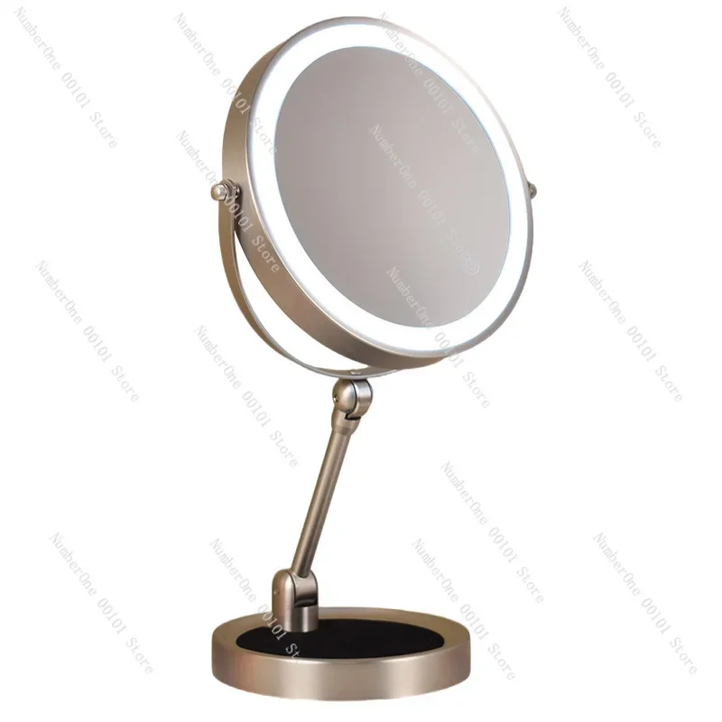 Folding vanity mirror, desktop enlarged desktop, double-sided LED light strip