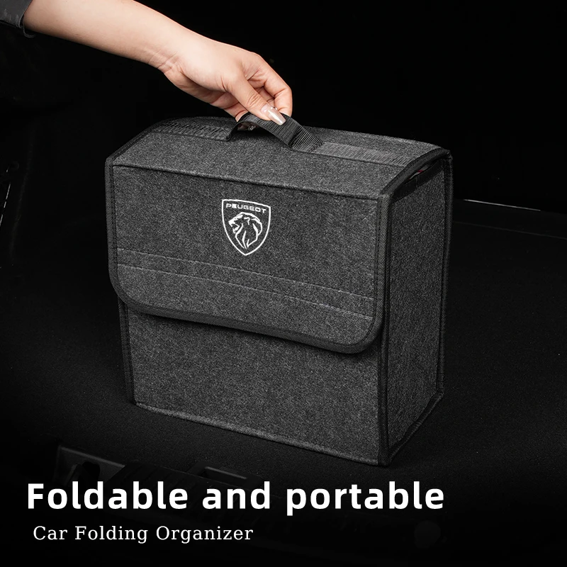 Car Trunk Storage Box Organizer Foldable Stowing Tidying Container Bag For Peugeot 206 307 308 3008 207 208 407 508 2008 5008