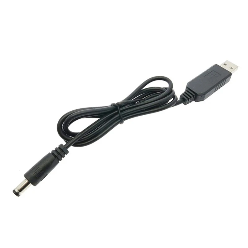 DC5V to 12V USB Cable Boost Converter WiFi to Powerbank Cable Connectors Step Up Cord for Wifi Router Modem Fan Speaker