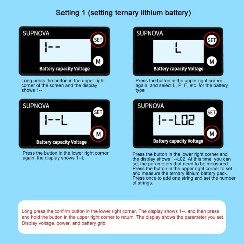 Y1AD Battery Capacity Tester Meter with Backlight fits for Vehicle Battery