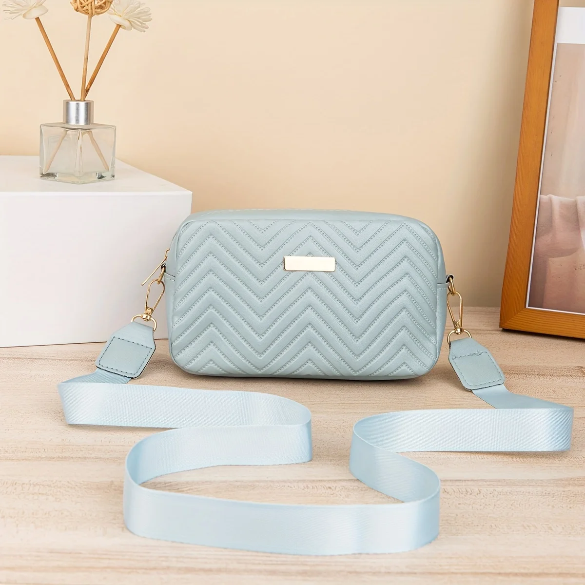 Mini-Mode-gesteppte Umhängetasche, trendige PU-Umhängetasche, lässige Handtasche und Handy-Geldbörse für Damen – Detail 18