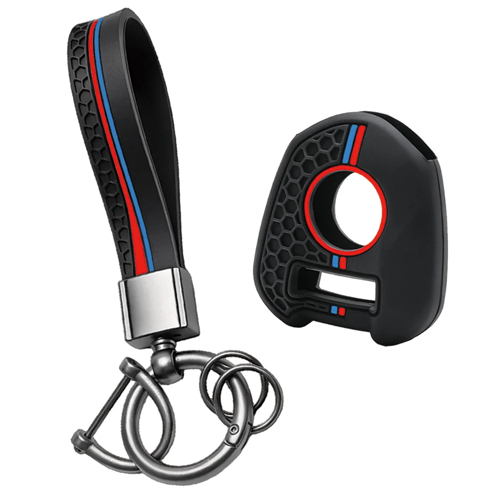 For Honda CB650R CB400 CB500F CB500X CB300R CBR600RR CBR1000RR silicone motorcycle key fob cover with wrist strap and key ring