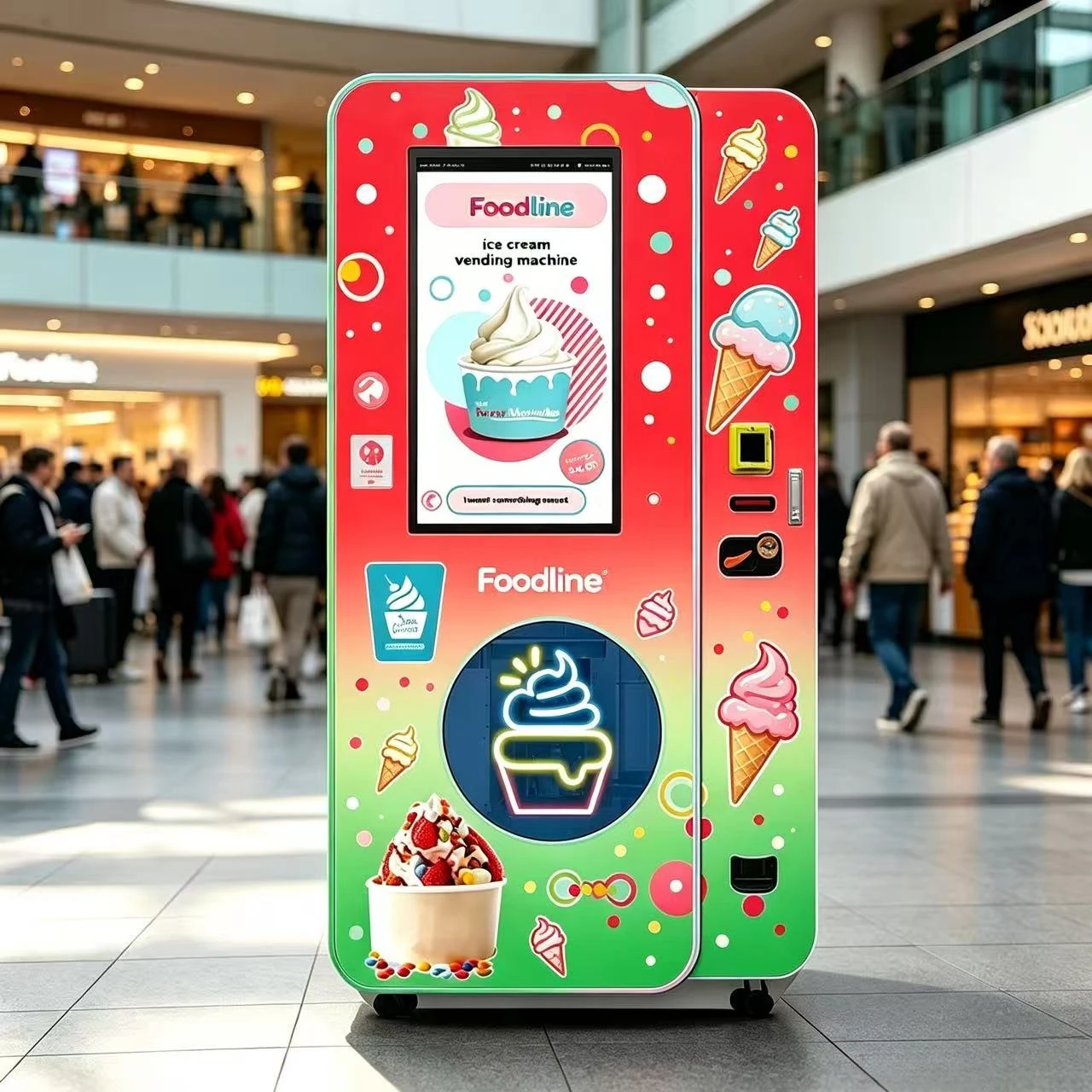 FL Hot Sale Soft Ice Cream Vending Machine Supplier Multi Flavor Topping Juice Dispenser Commercial Frozen Dessert Equipment