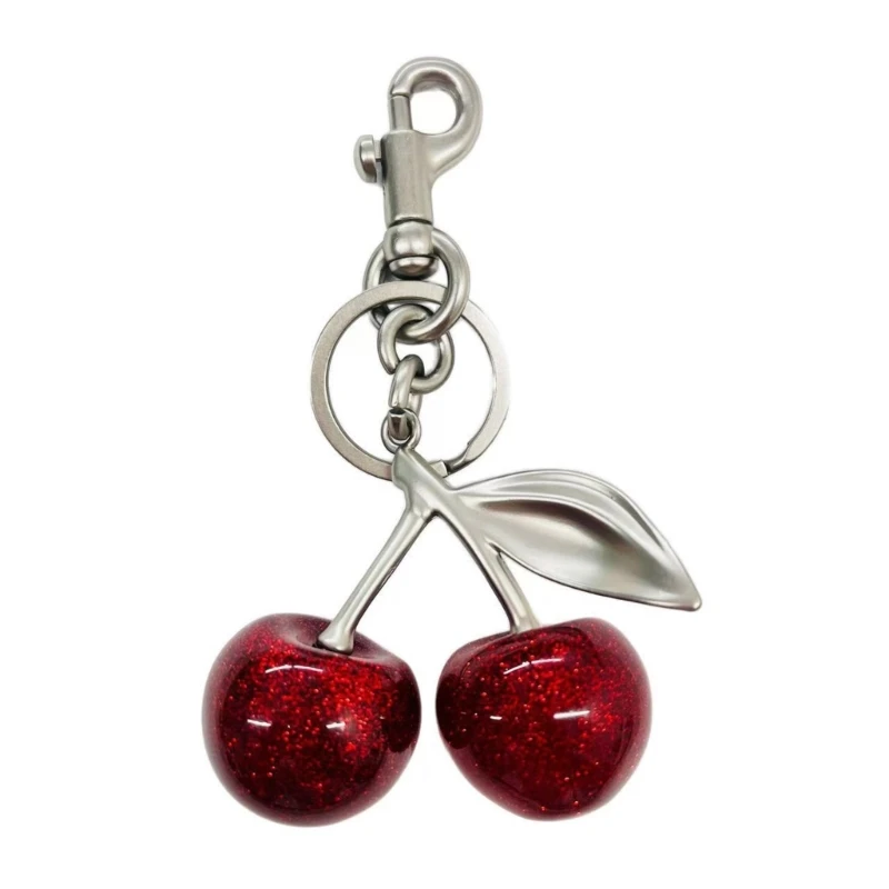 Unique Designs Cherrys Pendant Multifunctional Alloy Keyring for All Ages Use X3UD