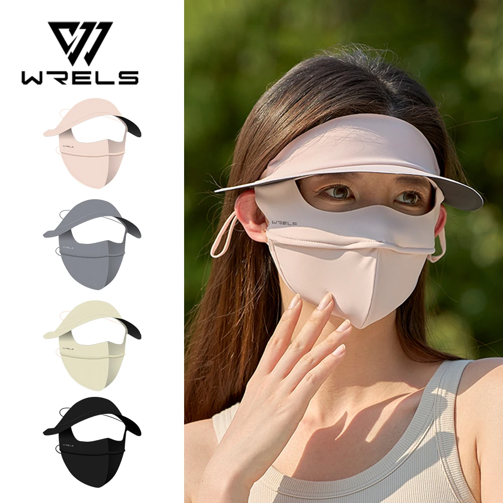 WRELS Sun Visor Face Mask UPF 50+ UV Protection Sun Hat Cooling Ice Silk Breathable Women Men Hiking Cycling Shield Balaclava