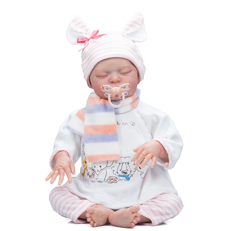 Boneca bebê reborn, 19 polegadas, tamanho bebê recém-nascido, popular, laura, macio, fofinho, realista, pele 3d, veias visíveis, bonecas de arte de alta qualidade