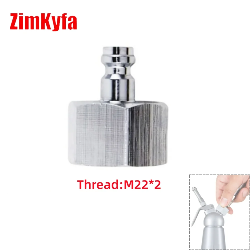 8mm Quick-Disconnect Plug Adapter for Whipped Cream Dispenser, Stainless Steel M22*2 Female Thread
