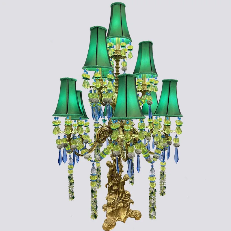 مصباح مكتبي فرنسي من النحاس بالكامل، غرفة نوم دراسة فنية عتيقة