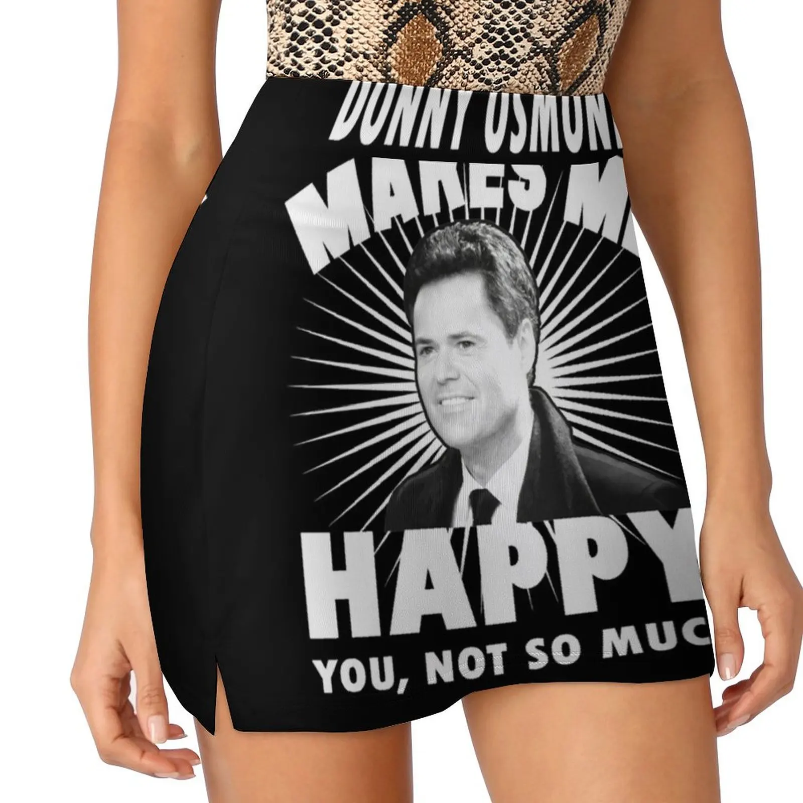 Donny Osmond Shirts Donny Osmond Makes Me Happy Mini Skirt Women's summer skirt dress women summer luxury evening dresses 2025