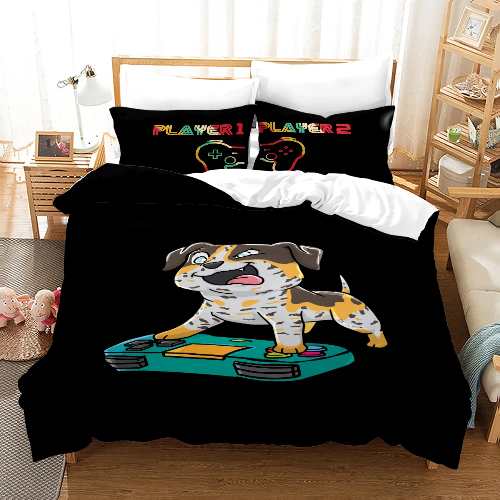Game Controller Duvet Cover Set 3D Print Gaming Bedding for Boys Teens Bedroom Decor, 2/3Pcs with Pillowcases