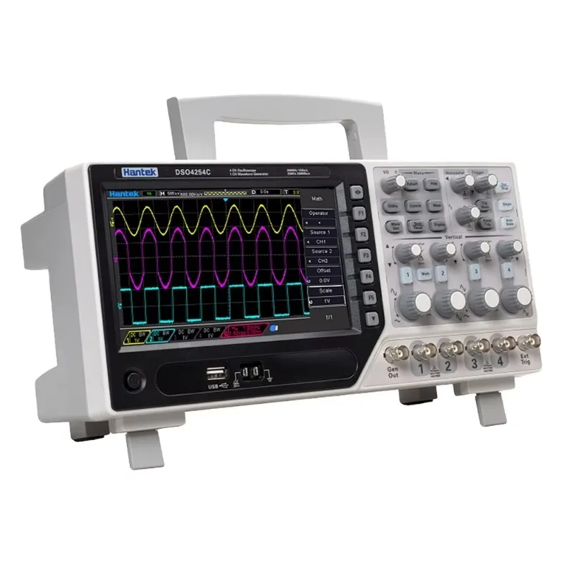 Hantek DSO4204C oscilloscope 200MHz 4-channel with signal generator for electronic diagnostics and troubleshooting