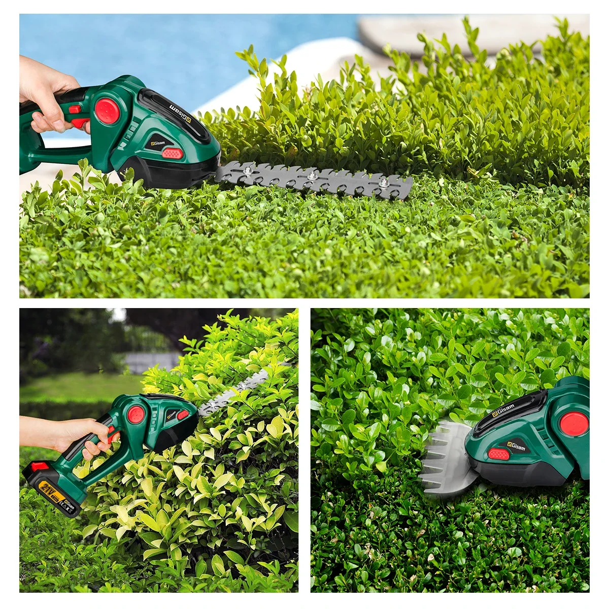 2-in-1 Cordless Hedge Trimmer, 20000RPM High Speed – Handheld Lawn Mower & Pruning Scissors (Tool Only) for Garden and Yard Work