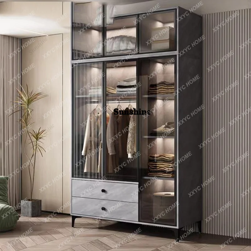 Minimalist Wardrobe Organizer Partitions Clothes Cabinet Closet Door Exterior Display Desk Guarda Roupa Home Furniture  F