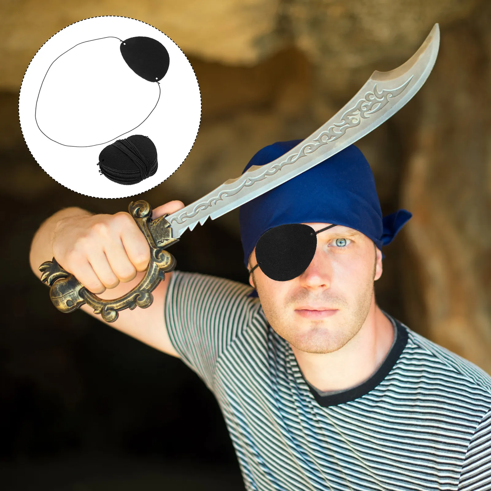 14Pcs Childrens Pirate Eye Patch Cartoon Style Fabric Single Eye Patch Halloween Costume Party Cosplay Festival Dress Up Prop