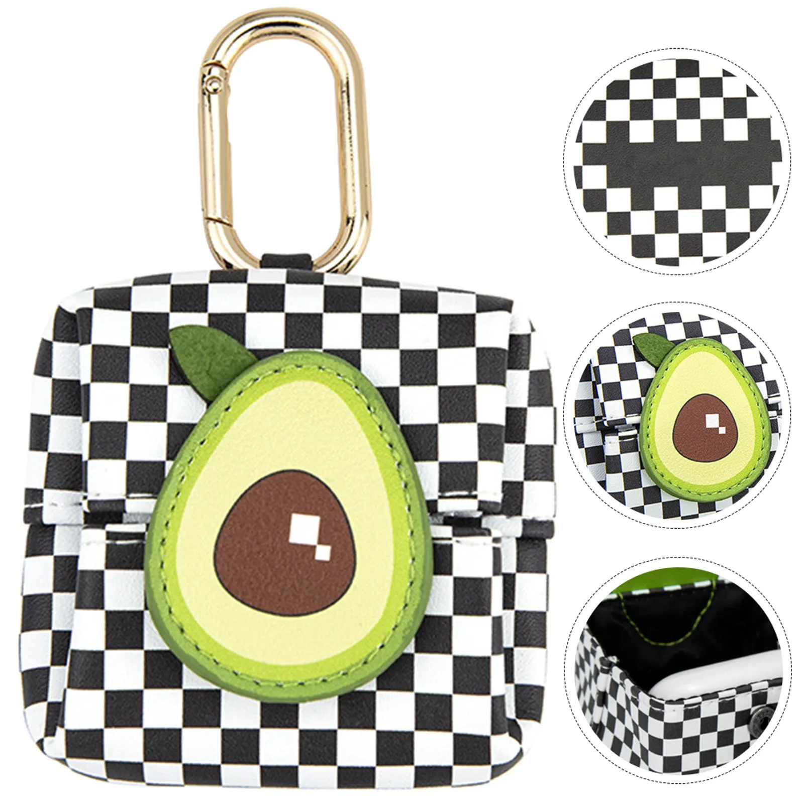 

Маленький кошелек с фруктовым узором, милый кошелек для монет для женщин, чехол для наушников с мультяшным рисунком, легкая сумка для хранения для путешествий и школы