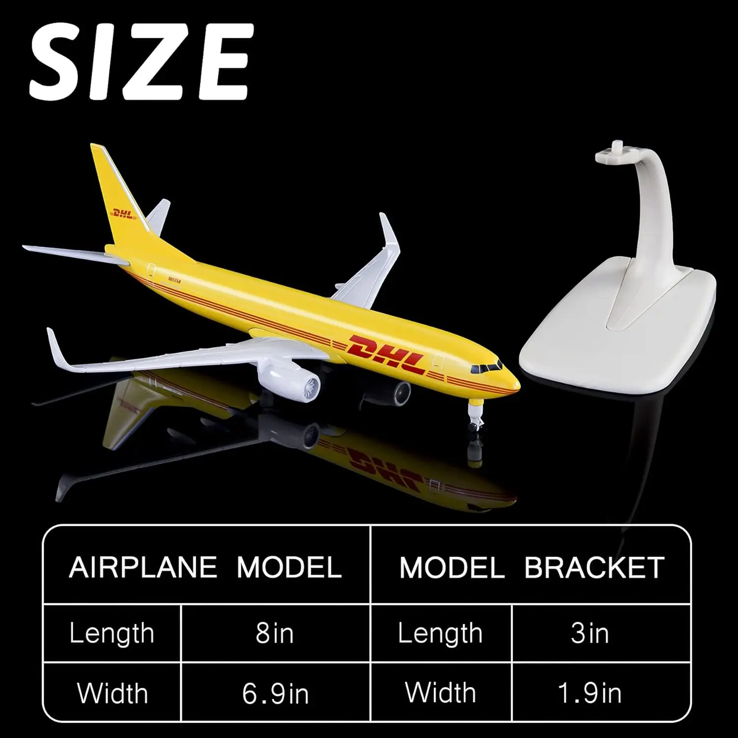 1:300 مقياس 20cn DHL الخطوط الجوية 737 نماذج طائرة سبيكة دييكاست نموذج طائرة لعبة مجسم طائرة لعبة لجمع #4