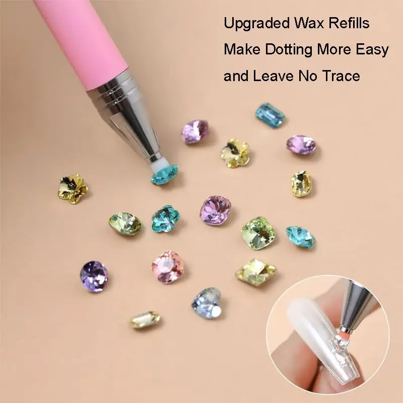 1pcs Diamond picking tool, refillable wax pen with 3 extra wax refills, diamond pickup tool for nail art and diamond painting