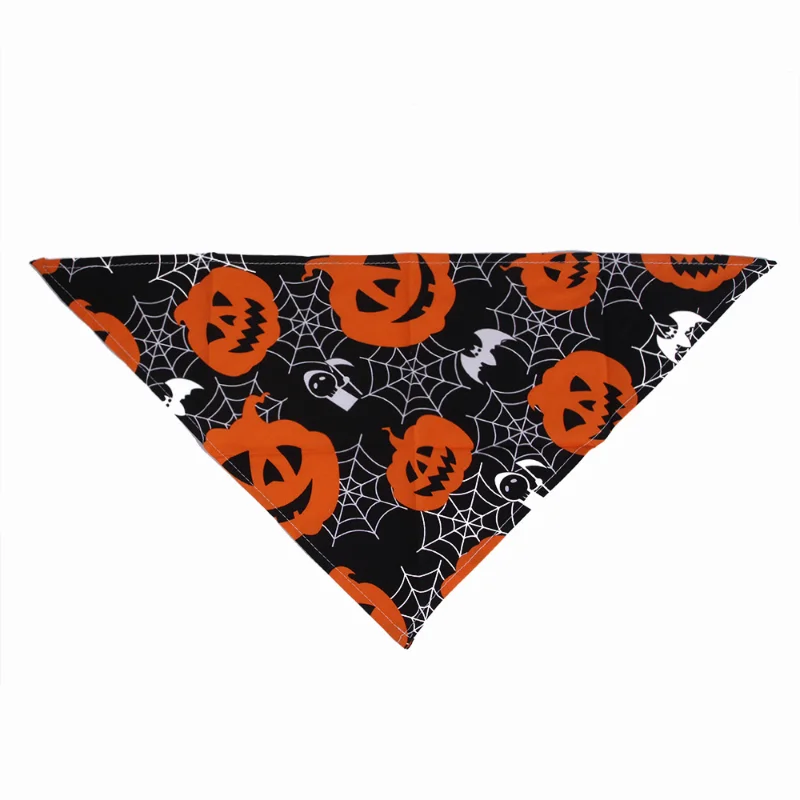 Halloween Cat Bandana Hat Set, Pet Dog Accessories, Pumpkin Print Puppy Adjustable Cap, Triangular Scarf, Cute Funny Dog Costume