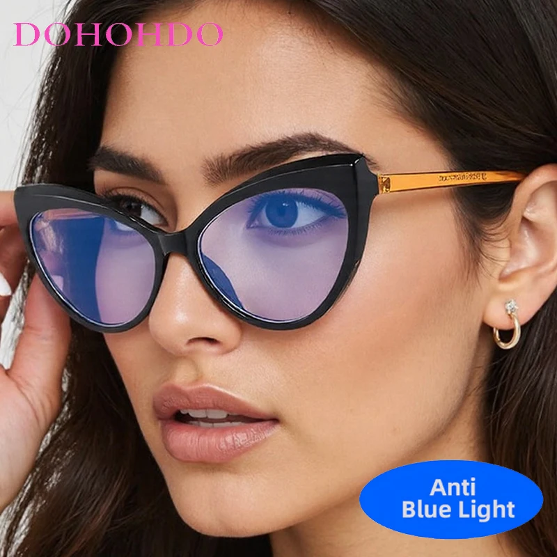 

Vintage Brand Design Cat Eye Butterfly Frame Women's Glasses Anti-Blue Light Gaming For Computer Luxury Brand Optical Eyeglasses