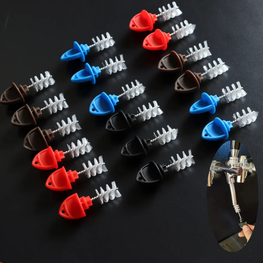 5pcs Beer Tap Juicer Exit Clean Nylon Home Brew Faucet Cap Plug Glass Brush Test Tube Through Hole Brush Miniature Clean Brush