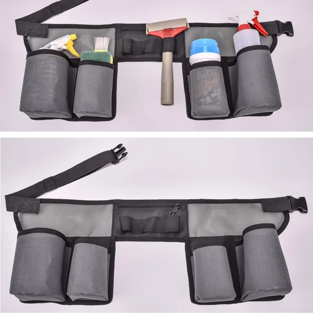 Oxford Cleaning Waist Pouch Heavy Duty Bottle Holster Belt Waist Tools Bag Belt Apron Working Tool Gardening Tool Waist Bag