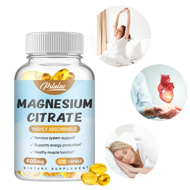 Magnesium Citrate 400 Mg - High Potency Elemental Magnesium Essential Mineral To Support Heart, Muscles & Digestion - Non-GMO