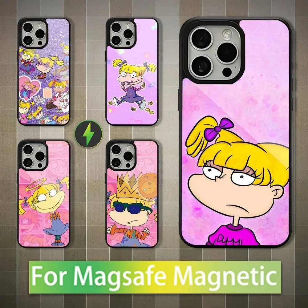 

Cute R-Rugrats A-Angelica Phone Case For iPhone 16,15,14,13,12,11,Pro,Max,Plus,Mini,Magsafe,Magnetic Wireless Charging Case