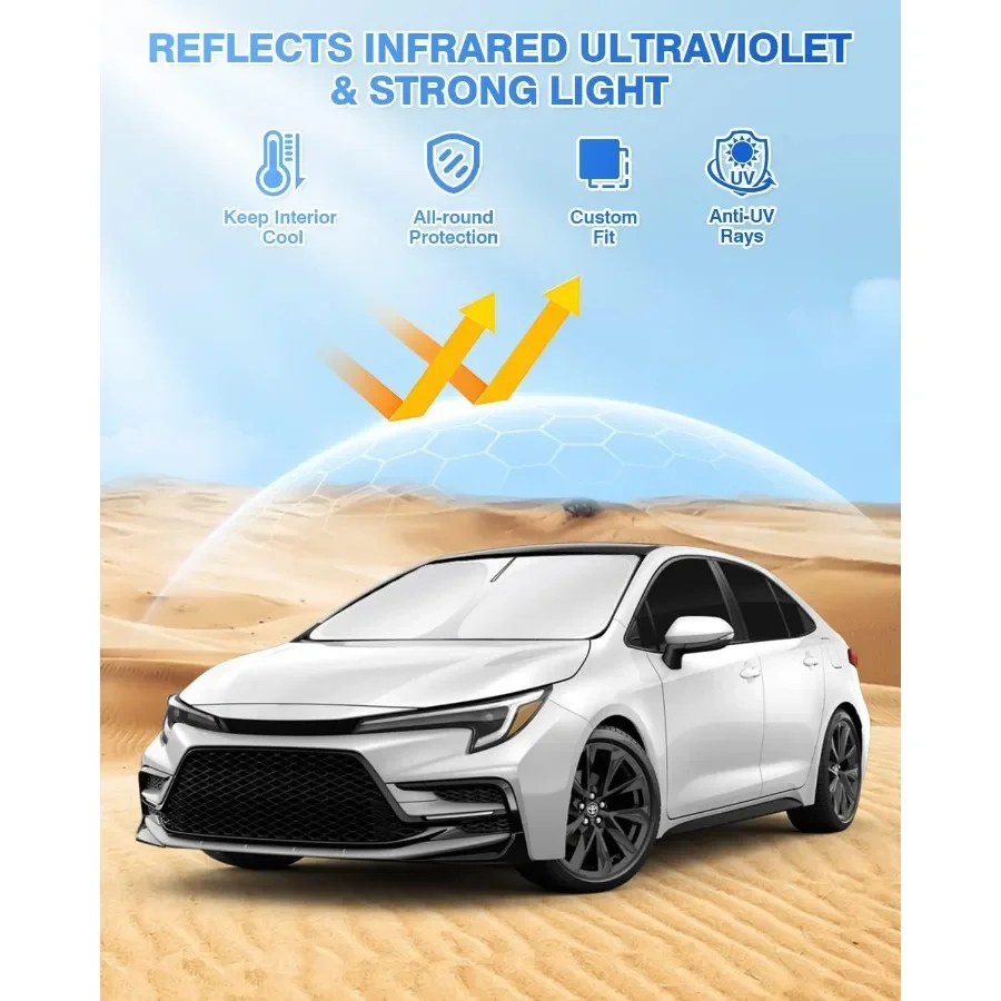 المظلات ل 20202025 2026 كورولا هاتشباك اكسسوارات الزجاج الأمامي الشمس الظل الجانب الخلفي نافذة الظل غطاء الشمس قناع درع P #2