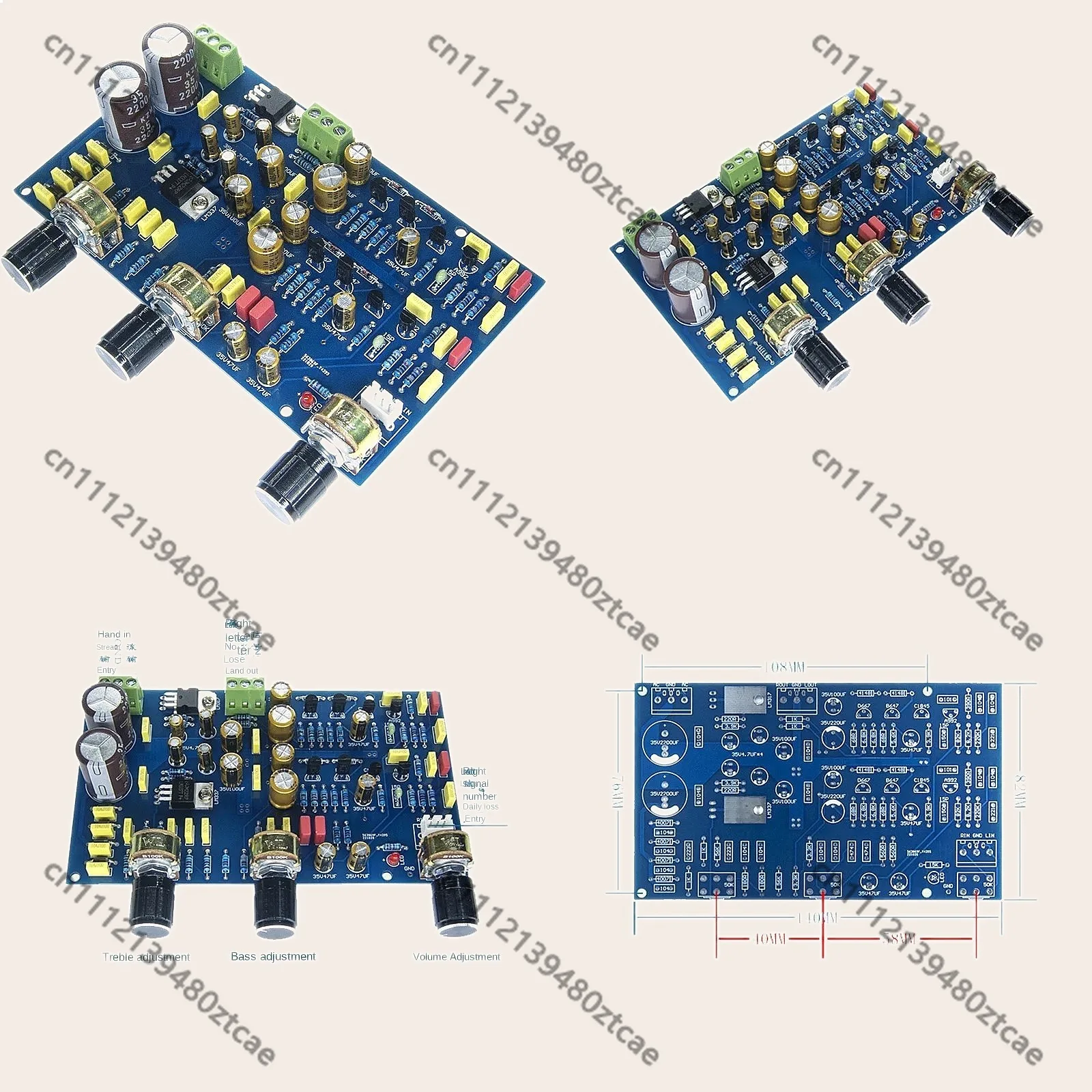 Nvarcher Single-Ended Class A HiFi Preamp Board Full Discrete Parts Tone Control Finished Product