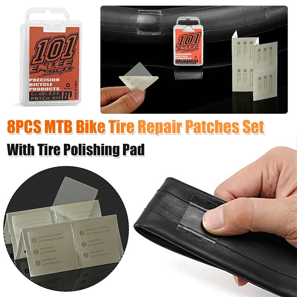 Portable Self Adhesive Bike Tyre Patch Set Cycling Tire Repair Patches Glueless Cycling Maintenance Accessories