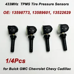 NEW 1/4Pcs 13598773 13589601 13522629 TPMS 433MHZ Tire Pressure Sensor for Buick GMC Chevrolet Chevy Cadillac 13512347 13506028