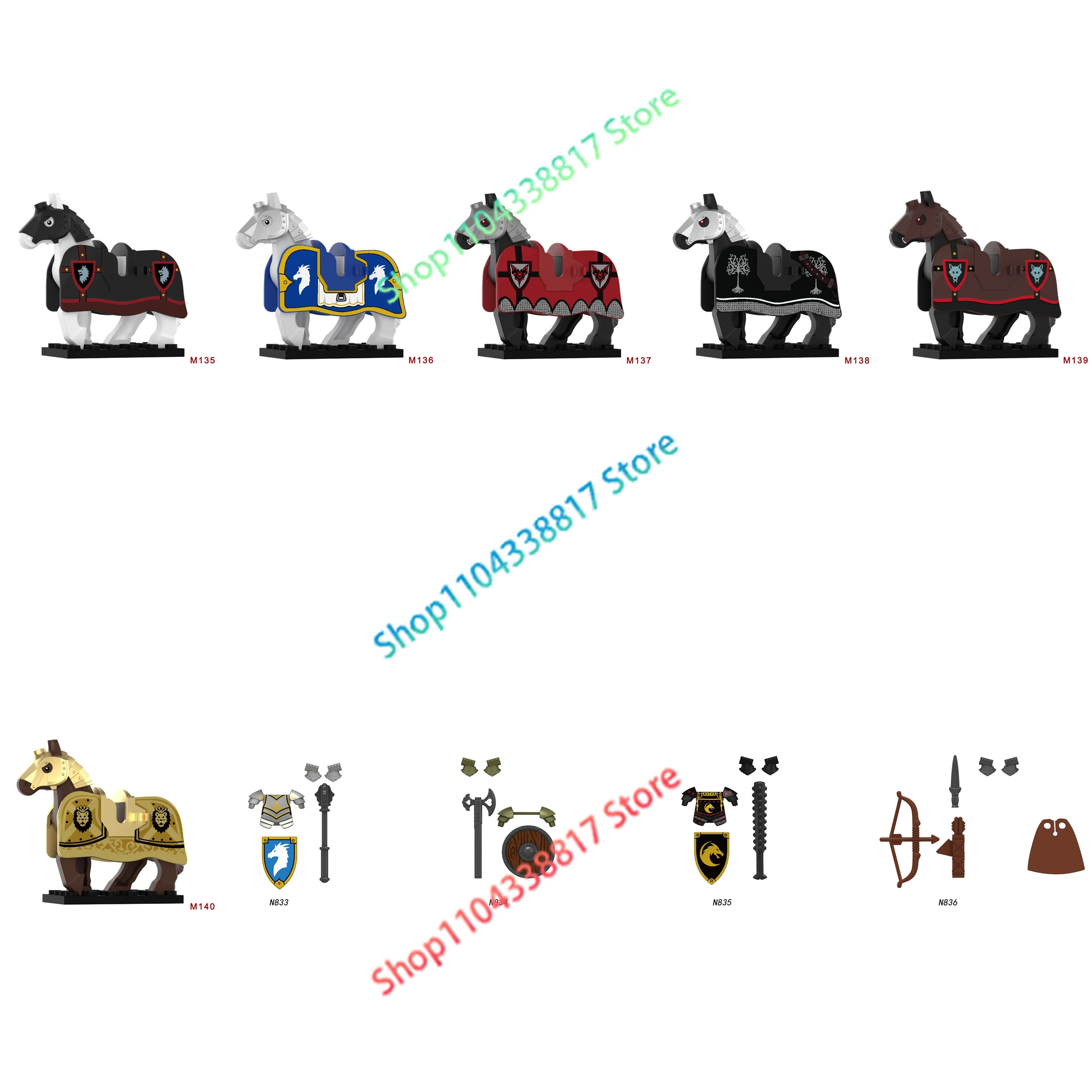 WM Blocks M135 M140 N833 N836 Аниме Фильм Солдаты Рыцари Драконы Воины Строительные блоки для детей Соберите игрушки Подарки на день рождения