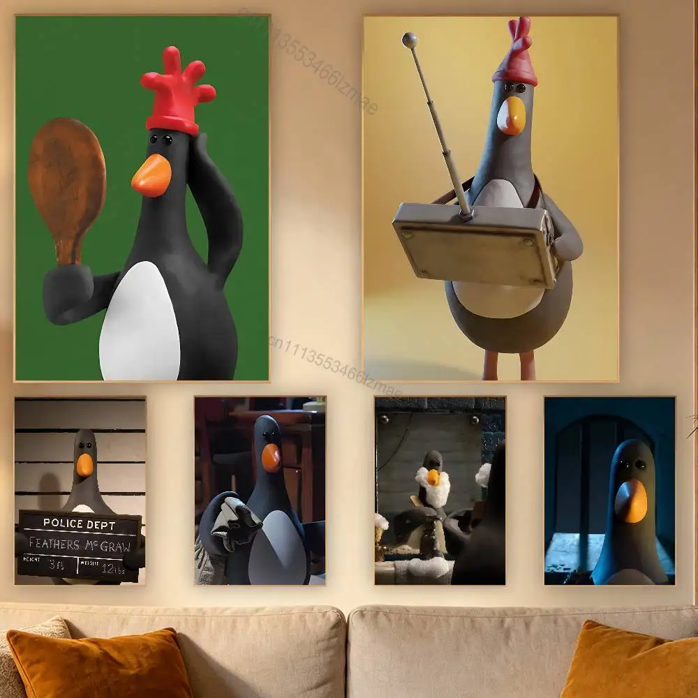 

W-Wallace and Gromit Penguin Retro Fashion Pictorial Poster Sticky Poster Paper Sticker DIY Room Bar Cafe Wall Decor Gift