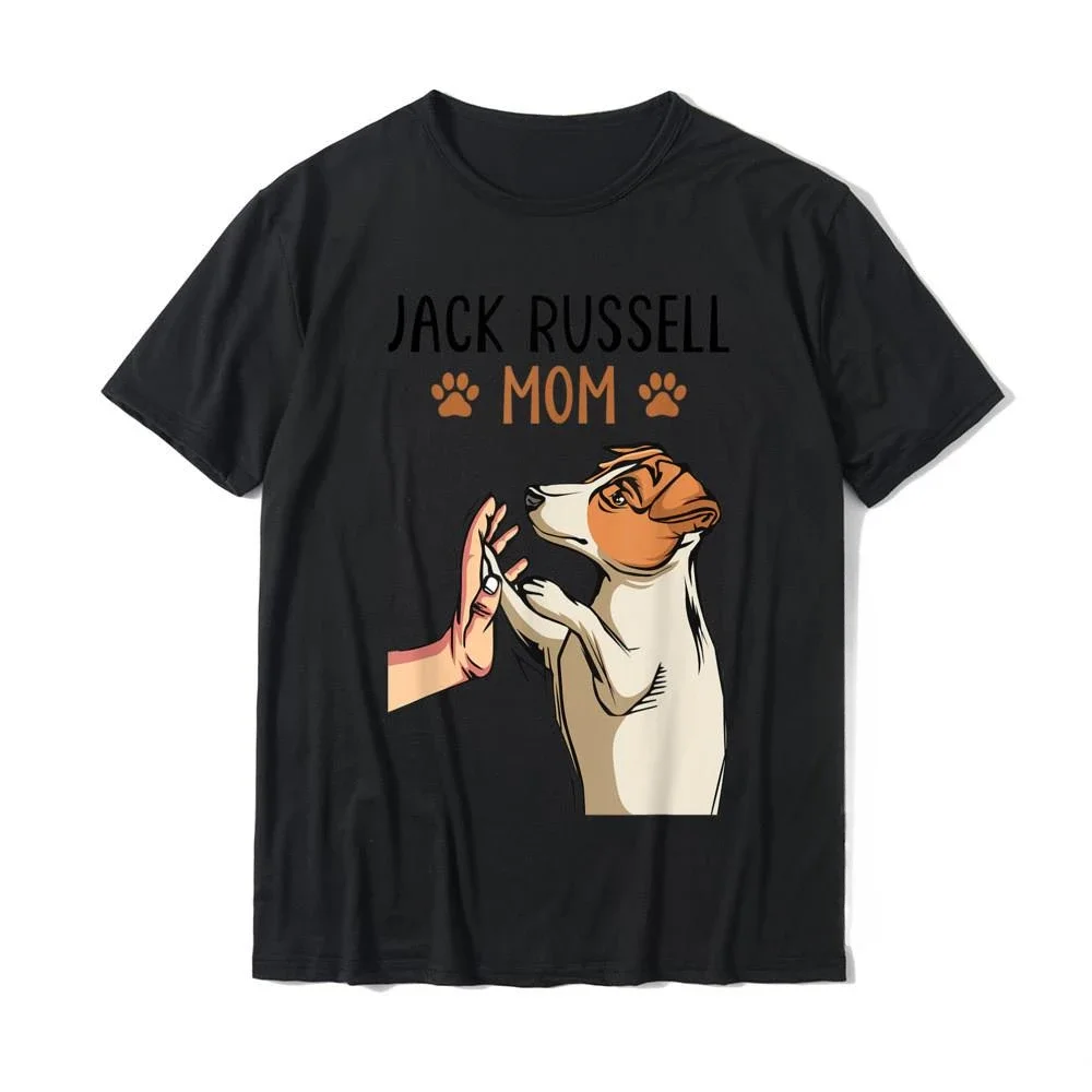 Jack Russell Terrier Mom Cute Dog Mom Funny Woman Print T-shirt Stylish and comfortable short sleeve men's and women's tops